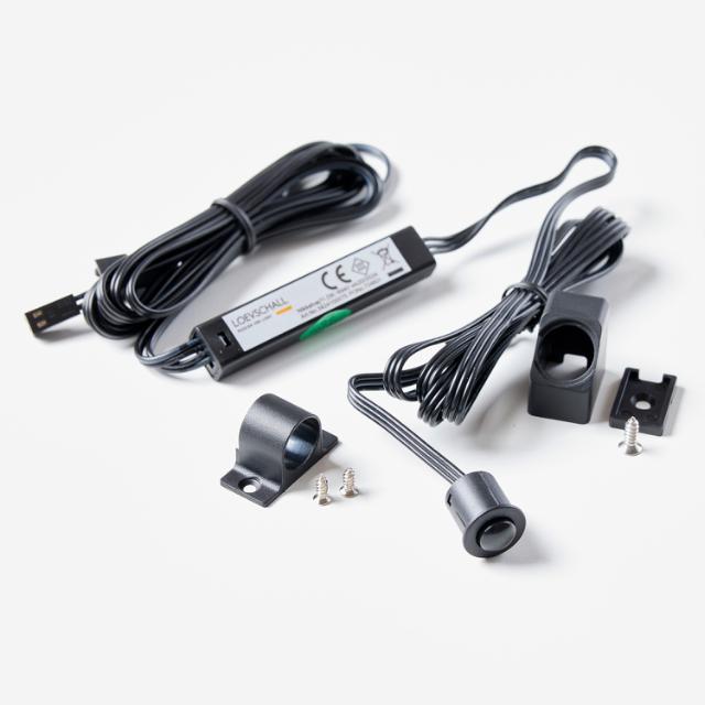 PIR Sensor m/beslag - 1 hoved Svart