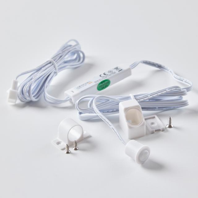 PIR Sensor m/fäste - 1 huvud Vit