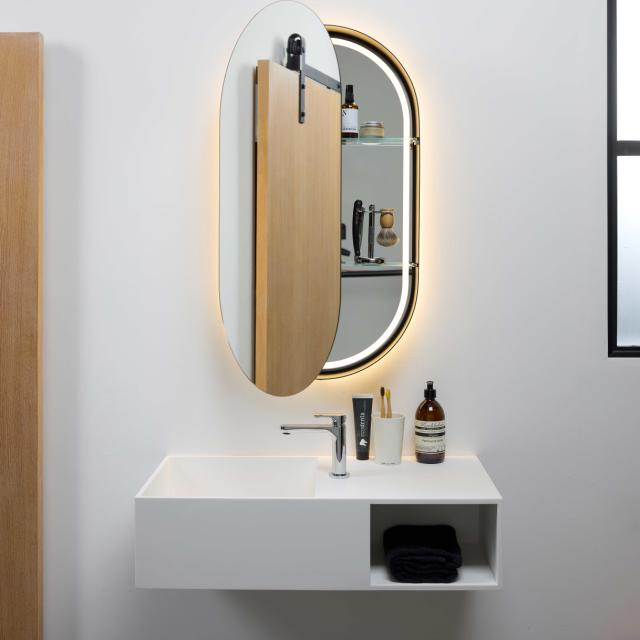 Oval spegelskåp 500x900 mm