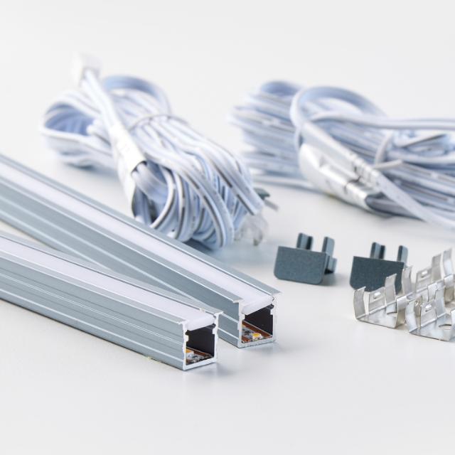Sleek infälld LED-profil 1500 mm Iron Grey2-kit
